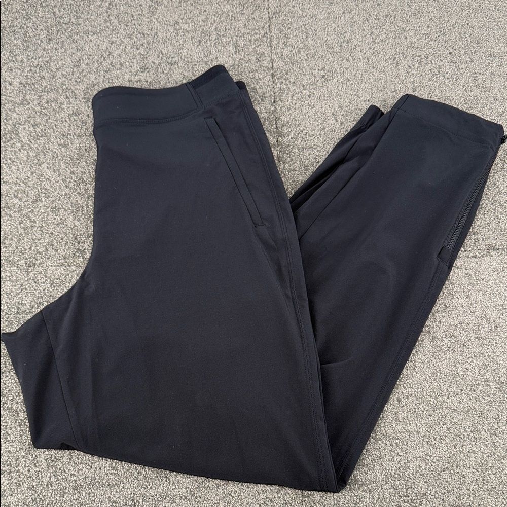 Athleta Pants Wm 6 Black Athletic Casual Zipper Ankle Comfort Elastic Waist